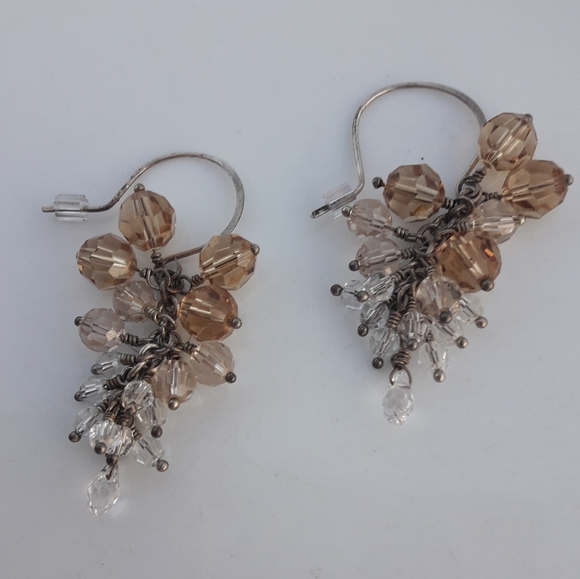 Crystal Dangle Earrings Chandelier Gold Silver - Picture 7 of 12